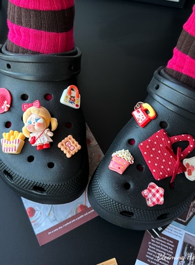 洞洞鞋配饰哭娃鞋花复古甜美可拆卸适配crocs鞋扣运动鞋扣
