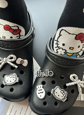 原创洞洞鞋鞋花hello kitty系列鞋花可拆卸diy配饰适配crocs鞋扣