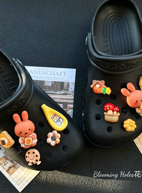 洞洞鞋配饰可爱卡通米菲兔鞋花可拆卸适配crocs鞋扣