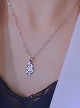 新款叶子项链女轻奢小众锁骨链