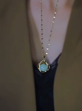 2025新款转运珠钛钢项链女小众设计高级感锁骨链时尚简约古风配饰