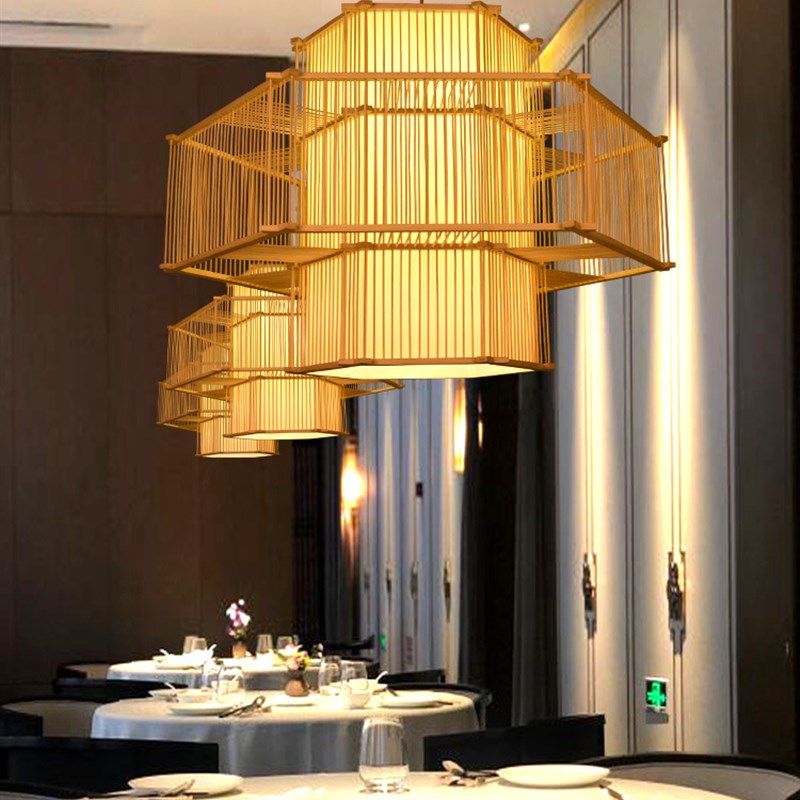 现货供应竹艺工程吊灯  民宿客房餐厅灯具  火锅竹子灯笼,淘宝优惠券,粉丝福利购,淘宝优惠卷