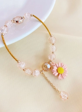 仿石水晶手链女 新中式古风月光手串学生网红盘珠潮