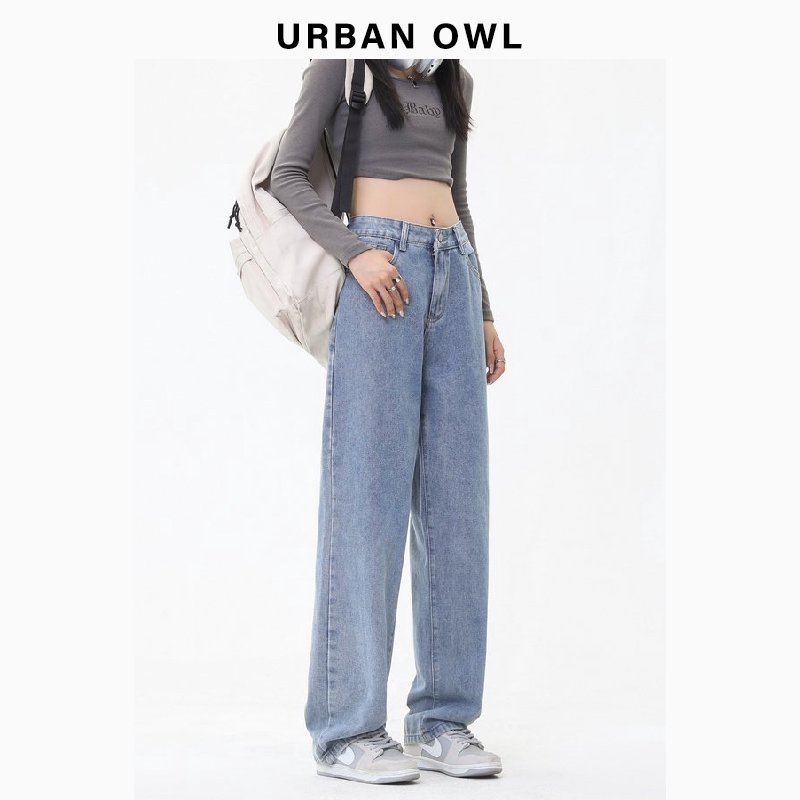 URBAN OWL2026新款高腰阔腿男女春夏爆款港风显瘦垂感复古牛仔裤