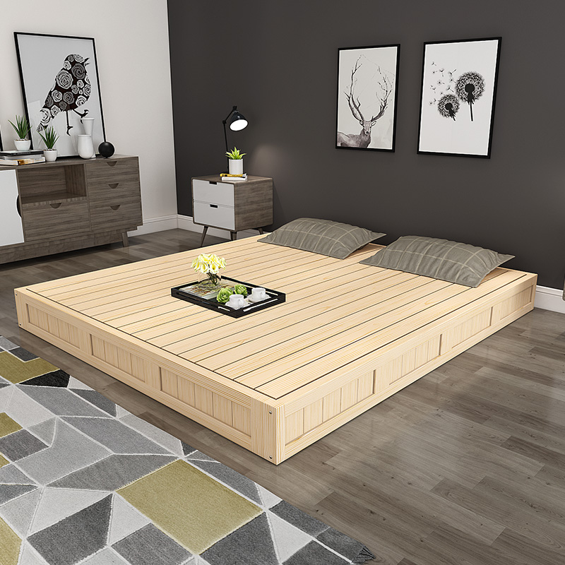 实木硬床板1.8米木板地台单人1.5双人硬板床垫护腰榻榻米排骨架子 - 图2