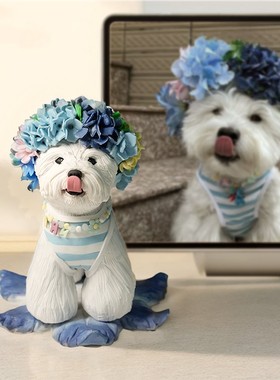 照片定制创意手工软陶宠物狗狗公仔玩偶模型生日离世纪念品摆件