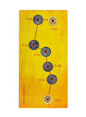 纯铜家用五帝钱七星阵