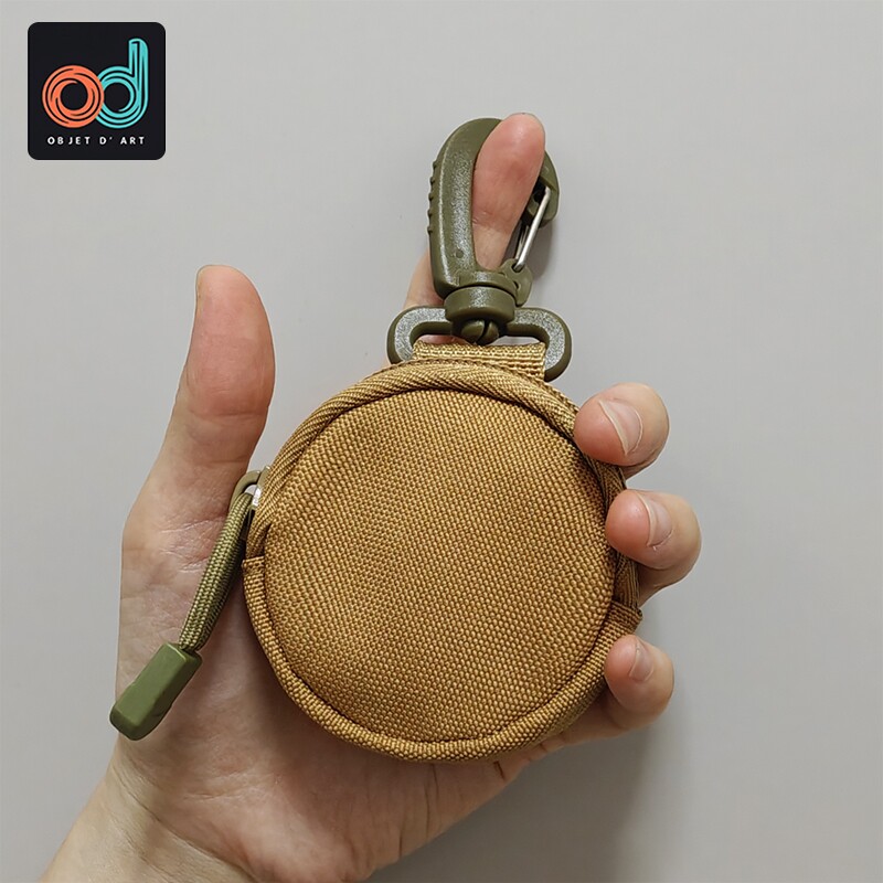 New mini earphone bag, outdoor coin small hanging bag, key small round bag, functional sports hanging buckle, wear-resistant small bag