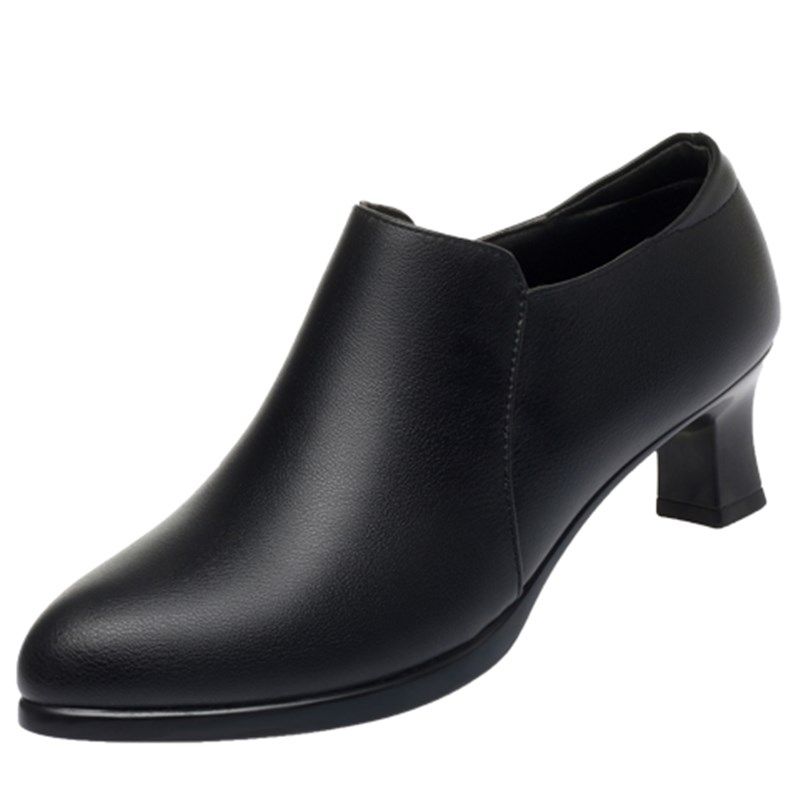 2023春秋新款高跟深口女鞋软底时尚妈Q妈鞋子女粗跟工作鞋,淘宝优惠券,粉丝福利购,淘宝优惠卷