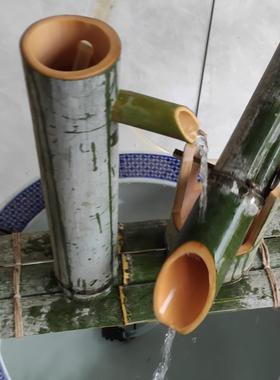 鸣水饰品竹惊手工竹筒滴管天然竹喷泉水循环招财田园大院