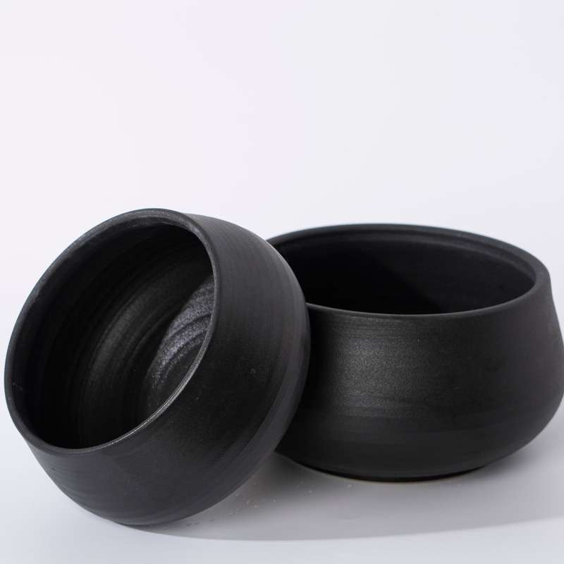 简约陶瓷桌面矮脚托盘花盆微景观仿真松树盆栽家居前台装饰软装瓶 - 图2