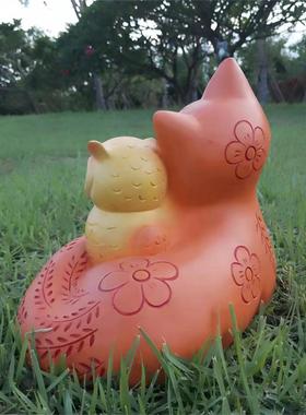 创意院子树脂狐狸猫头鹰摆件户外别墅园林草坪庭院开通动物雕塑