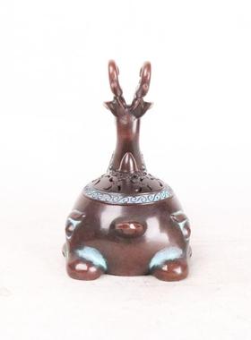 杨铜记铜合金香炉烧色香炉熏香盘香 合金鹿香炉