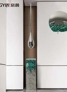 空中天花几何不锈钢挂件ktv酒店大堂会所艺术水滴吊顶装饰品摆件