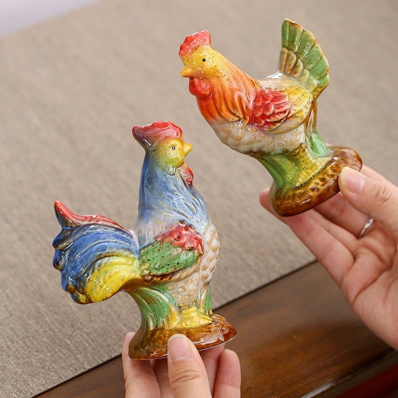 陶瓷公鸡小摆件可爱创意家居书房书架茶桌办公室桌面摆设装饰品,淘宝优惠券,粉丝福利购,淘宝优惠卷