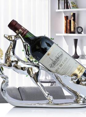 红酒架摆件酒柜装饰品现代客厅电视柜摆设梅花鹿酒托 托乔迁新居