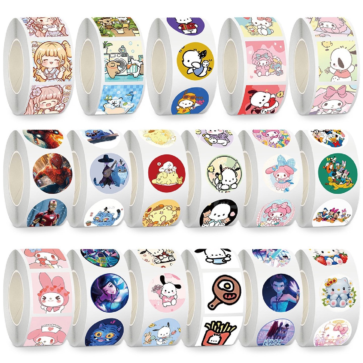 500张每卷卷卷贴拉布布LABUBU玩偶猎魔女团大合集可爱卡通封口标签贴纸装饰笔记本手账本礼品袋文具防水贴画,淘宝优惠券,粉丝福利购,淘宝优惠卷