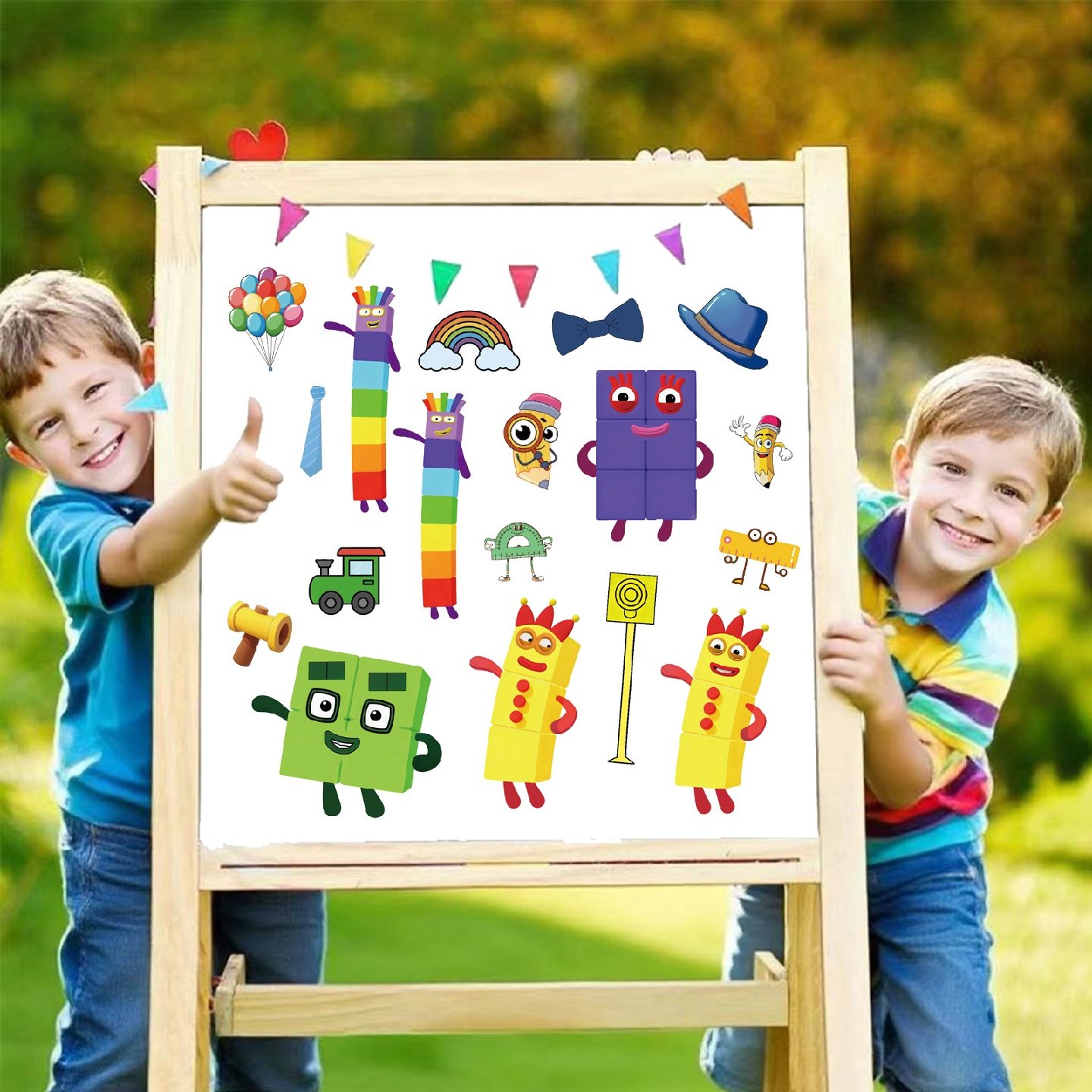 8张儿童卡通数字积木方块拼图换脸益智DIY游戏亲子互动防水贴画儿童卡通积木方块互动益智DIY脸贴装饰,淘宝优惠券,粉丝福利购,淘宝优惠卷