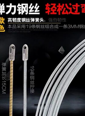 德国进口钢丝电工穿线器管道引线器电线网路线光纤线槽万能拉线神