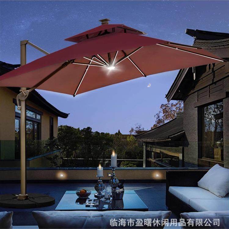 户外遮阳伞带灯太阳能灯条伞庭院伞露台阳台四方太阳伞超大罗马伞,淘宝优惠券,粉丝福利购,淘宝优惠卷