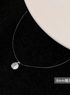 新款隐形鱼线项链女韩国气质超仙人鱼眼泪吊坠网红小众单钻颈链