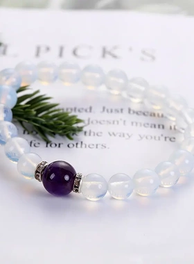 2021年欧美复古饰品手链白水晶串珠6mm8mm天然红玛瑙石色男女款潮