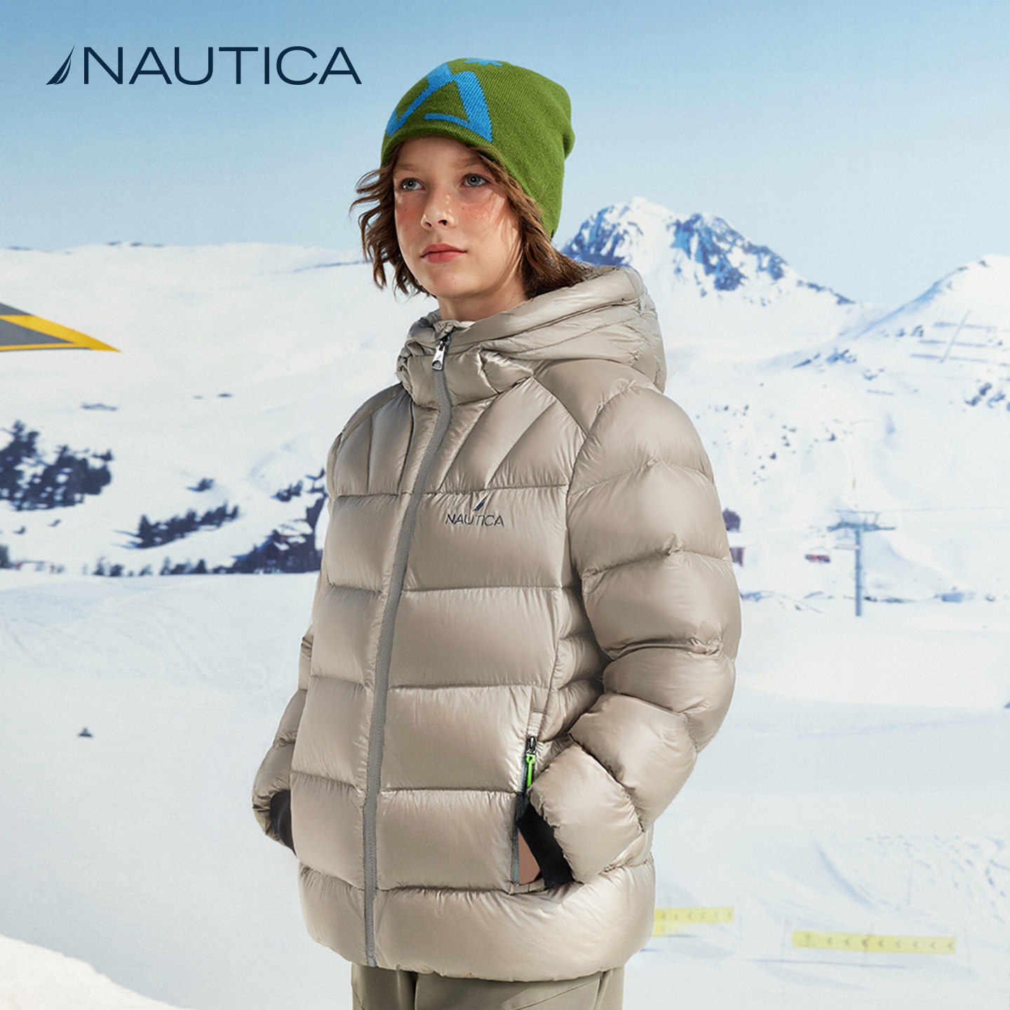 NAUTICA儿童鹅绒服男童羽绒服女童短款泡芙大童青少年加厚外套,淘宝优惠券,粉丝福利购,淘宝优惠卷
