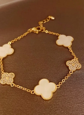 轻奢粉色双面滴油菱形花朵水晶项链时尚宫廷风毛衣链法式轻奢项饰