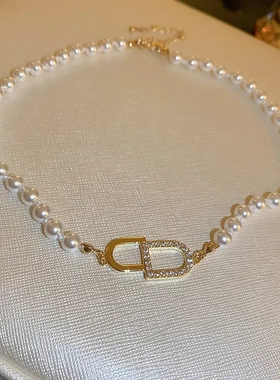 气质镶钻字母爱心结花朵项链网红时尚锁骨链夜市摆摊项饰