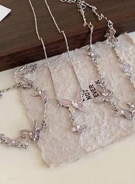 ins滴油镶钻项链小众创意高级感锁骨链气质时尚冷淡风饰品女