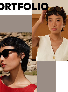 PORTFOLIO出界 EVERYDAY咖啡镜彩色太阳墨镜猫眼时尚秋冬搭配