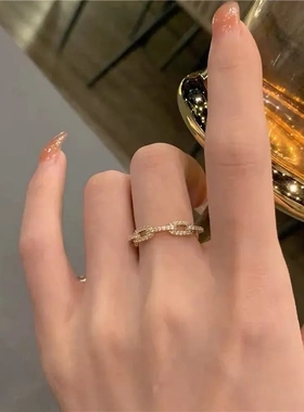 金银色开口戒指轻奢小众时尚新款个性指环冷淡风设计高级感手饰