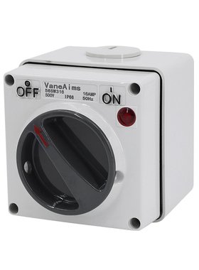 三相户外防水开关16A防雨电源旋钮开关带灯室外工业开关380V IP66