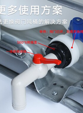 ibc吨桶阀门开关出水口配件蝶阀1吨塑料桶方箱放料球阀DN50耐酸碱