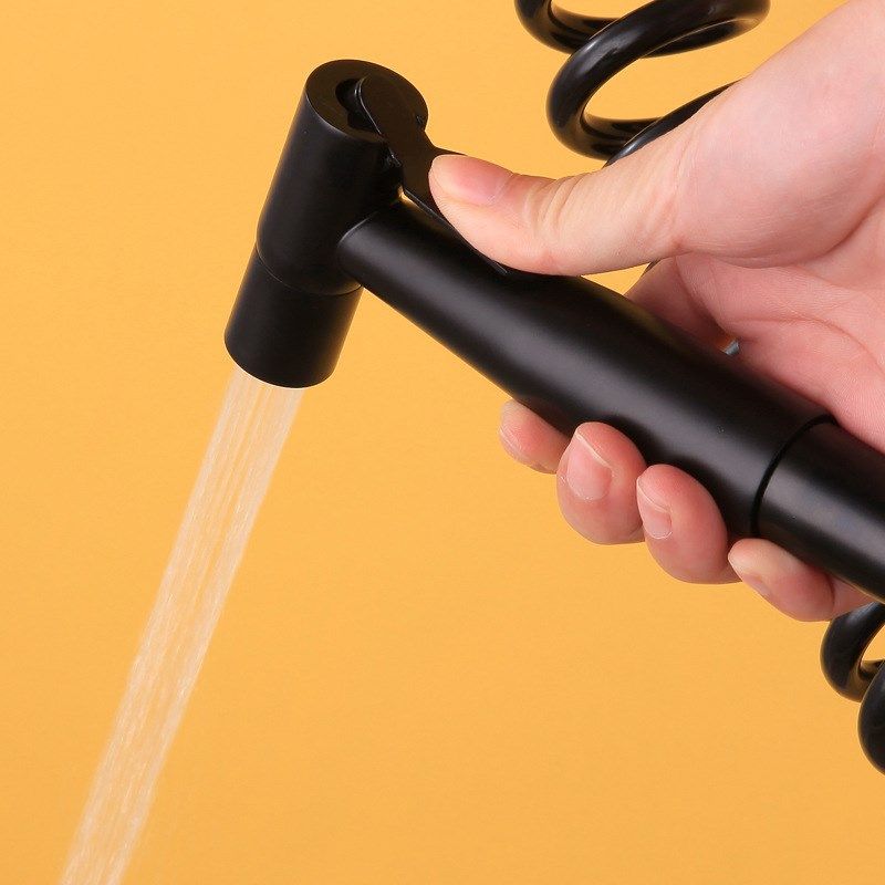 黑色SUS304不锈钢喷枪净身妇洗器增压喷头洁身免打孔马桶喷枪套装,淘宝优惠券,粉丝福利购,淘宝优惠卷