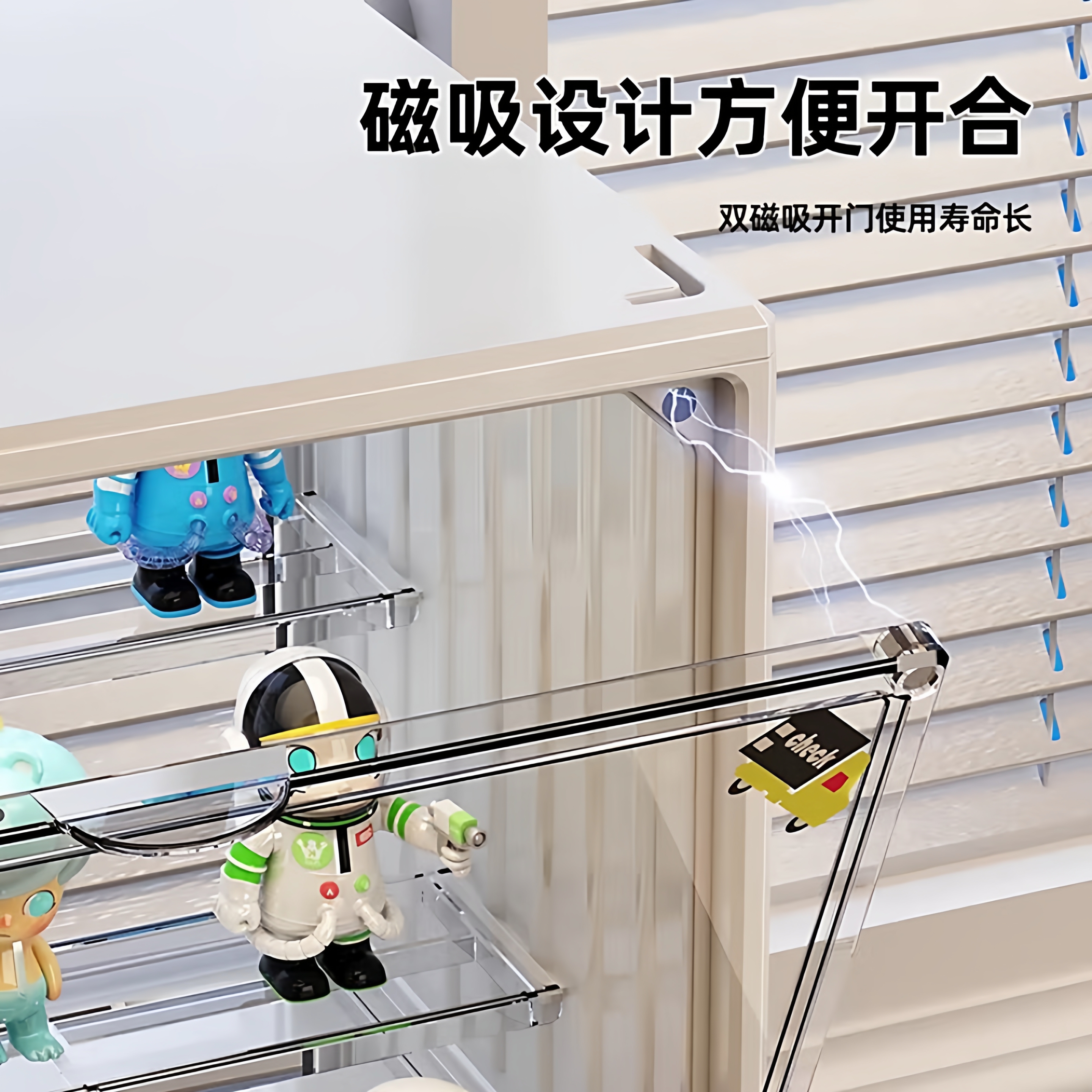 盲盒收纳展示架透明防尘亚克力手办收纳柜labubu泡泡玛特展示盒子 - 图1