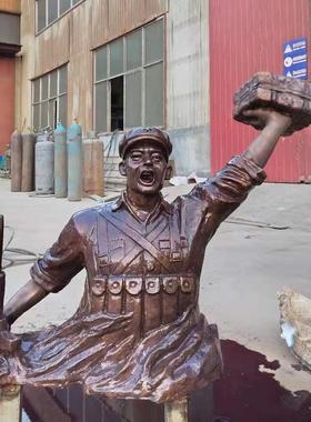 城市大型雕塑现代人物铸铜 城市步行街铜像 民俗真人公园艺术品