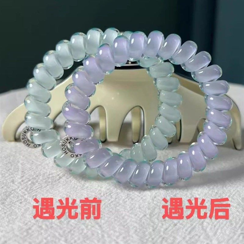 【变色】hosuk电话线发圈轻奢隐形发J饰女性时尚头绳无痕不伤发,淘宝优惠券,粉丝福利购,淘宝优惠卷