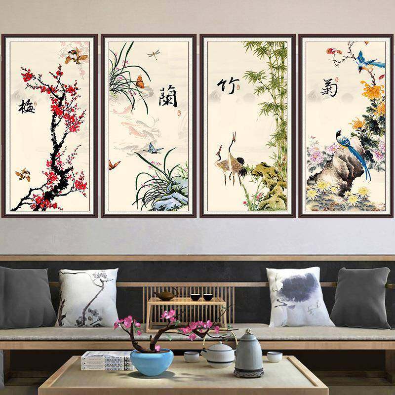 5D钻石画满钻客厅梅兰竹菊点贴钻十字绣砖石绣2019新款餐厅砖石画,淘宝优惠券,粉丝福利购,淘宝优惠卷