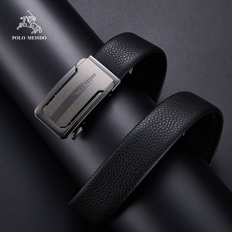 正品保罗男士皮带真皮男式腰带2025新款自动扣男款牛皮裤带送男友