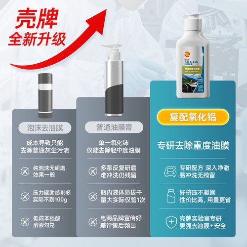 壳牌油膜去除剂汽车玻璃清洁剂前挡风专用重度去油膜镀膜清洗剂膏 - 图0