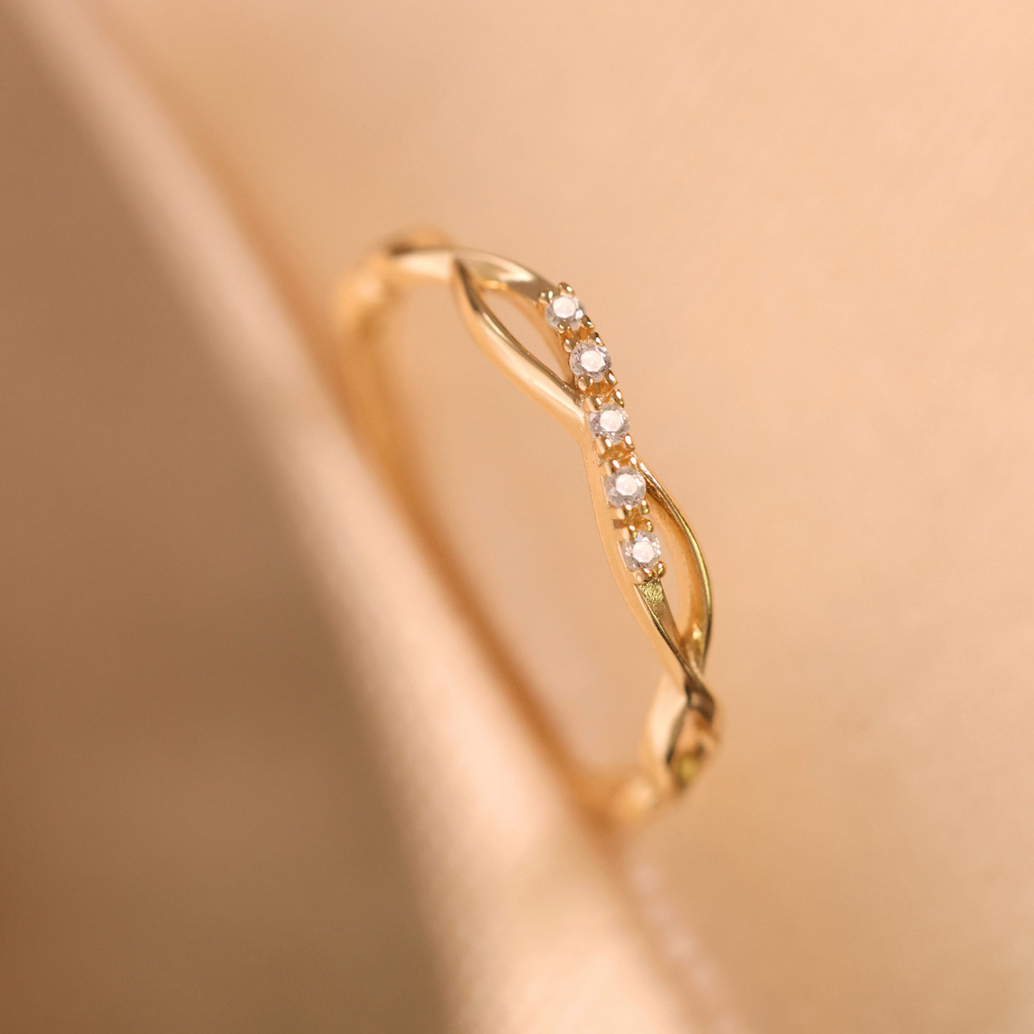 Luosheng <Quantum Entanglement> Infinitely intertwined high-end elegant and light luxury silver gold-plated ring gift for best friends