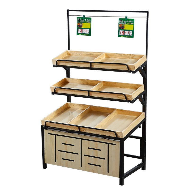 蔬菜水果货架水果店超市商用水果架子果蔬钢木创意多层展示水果架,淘宝优惠券,粉丝福利购,淘宝优惠卷