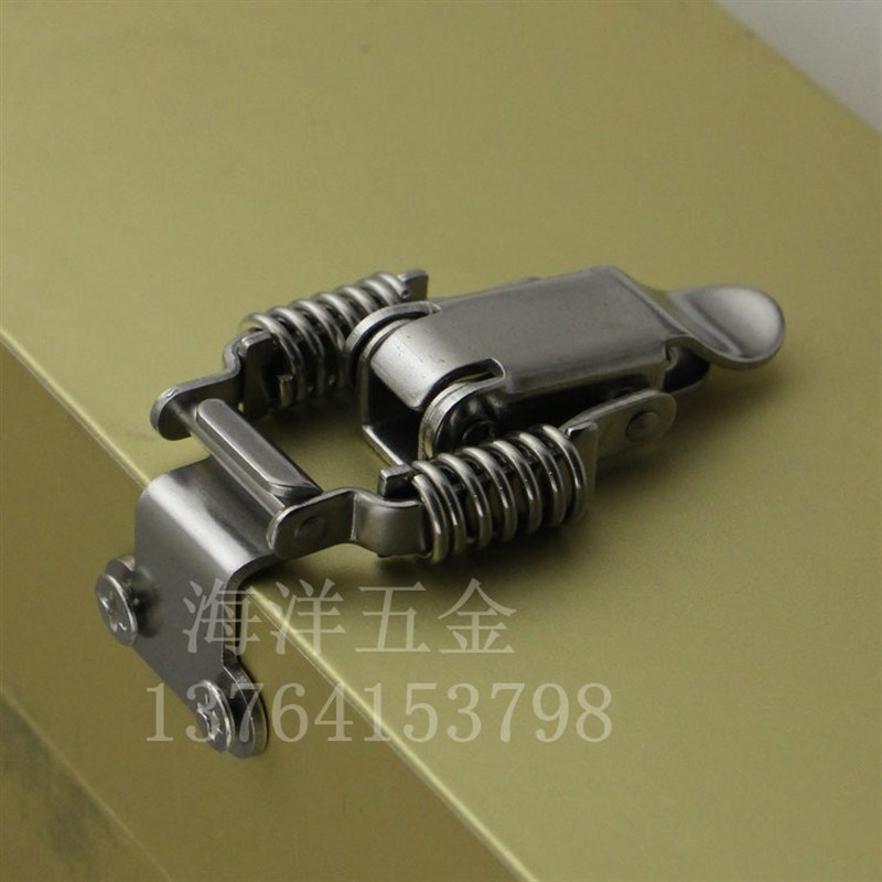 Buckle right angle buckle 304 stainless steel double spring belt lock buckle wooden box padlock buckle box buckle chassis buckle