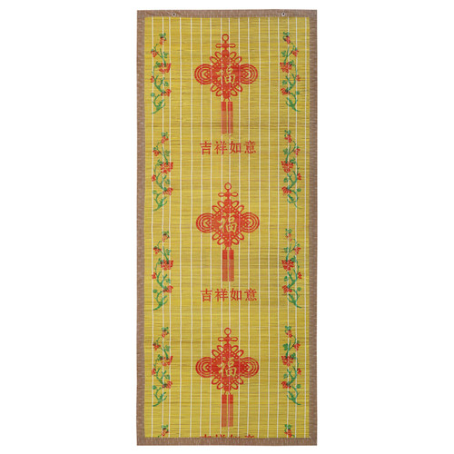 网纱印花竹门帘挂帘竹帘子家用卧室通风透气加密精编头层竹皮帘子 - 图2