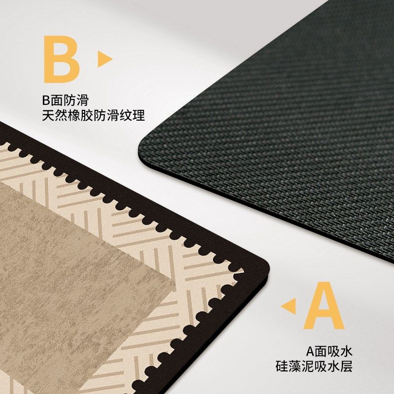 厨房地垫2025新款硅藻泥防水防滑脚垫家用防油免洗耐脏可擦地毯,淘宝优惠券,粉丝福利购,淘宝优惠卷