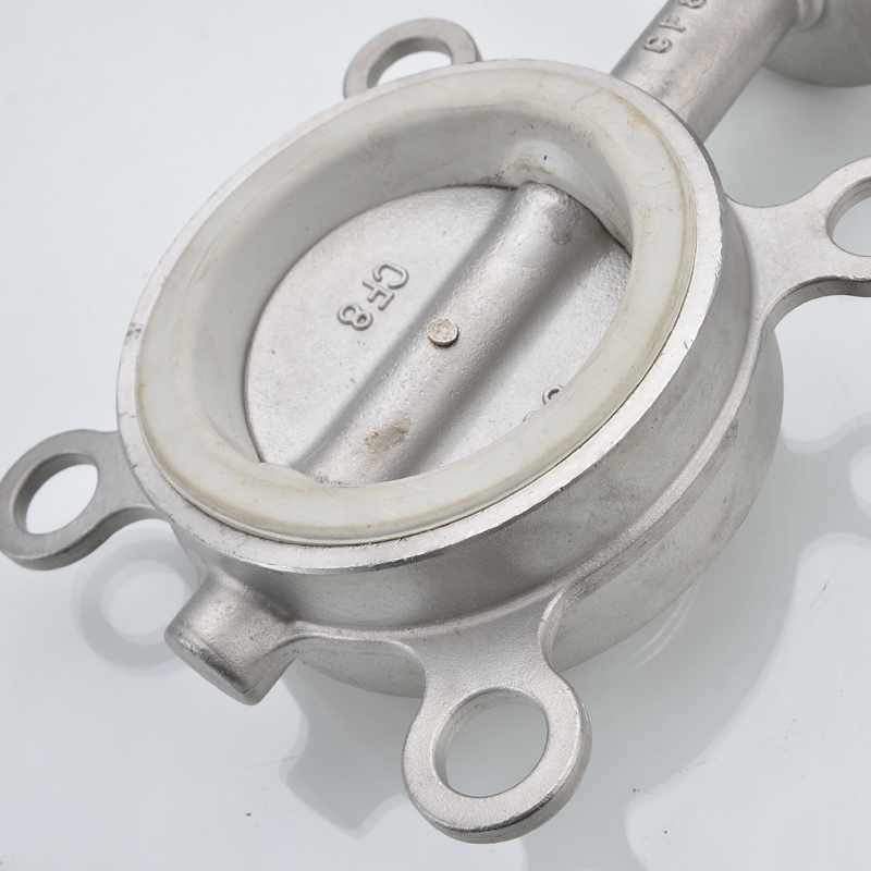 304不锈钢手动对夹式软密封蝶阀 手柄蝶阀D71X-10P 16PDN50 65 80 - 图0