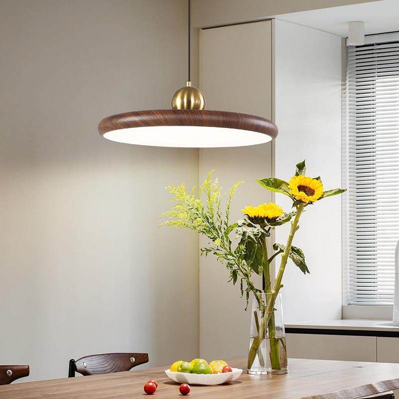 餐厅吊灯飞碟单头现代简约三头吧台吊灯茶室木纹灯卧室床头小吊灯,淘宝优惠券,粉丝福利购,淘宝优惠卷