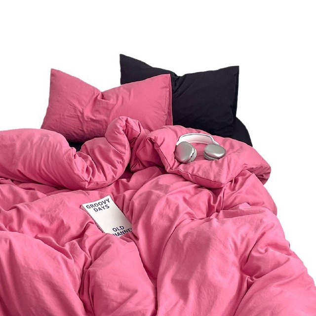 Ins four-piece set mixed and match skin-friendly wash cotton bedding three-piece set bed sheets bed fittings quilt cover student dormitory