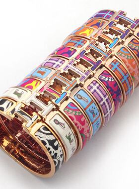 12mmH字母花纹手镯新款小马旗帜马术装备纹手镯